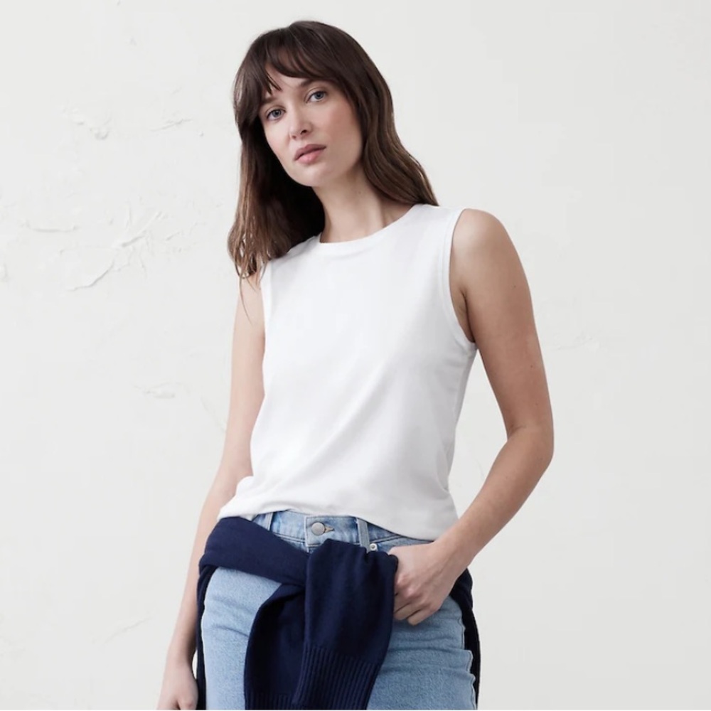 Banana Republic White Tank Top NWT
